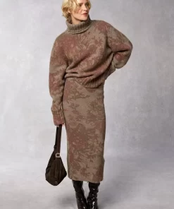 Clothing Rouje | Juliette Skirt Fleurs Taupe
