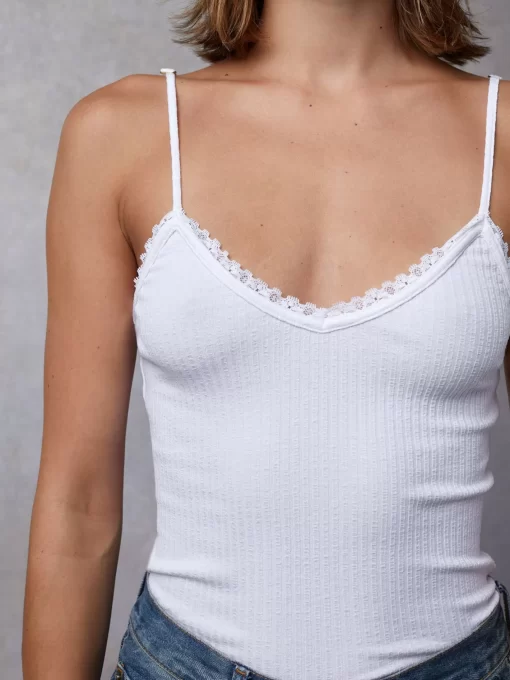 Clothing Rouje | Lio Top Uni Blanc