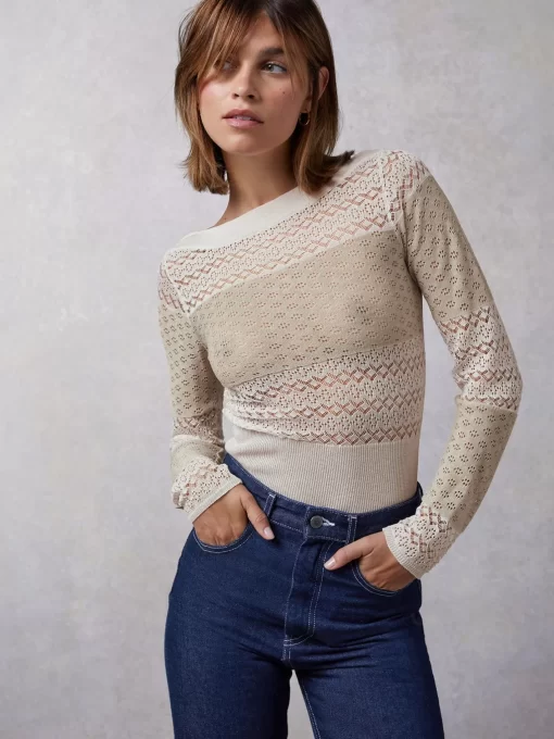 Clothing Rouje | Louna Top Mixed Ecru