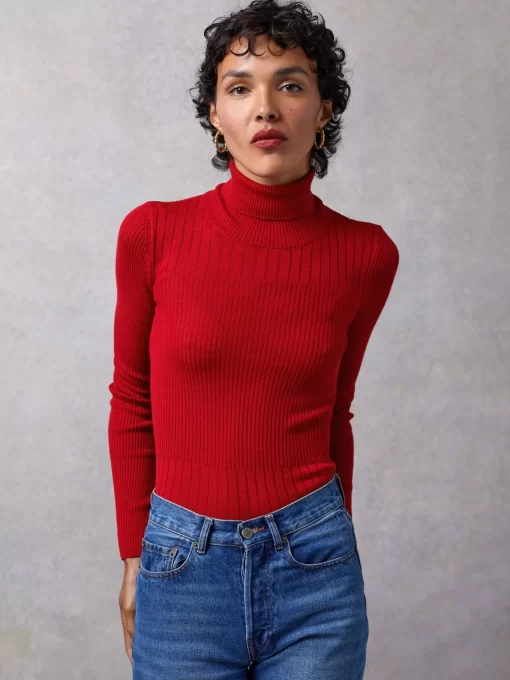 Clothing Rouje | Lucien Turtleneck Uni Rouge