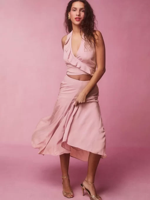Clothing Rouje | Ludivina Skirt Crinkle Pourpre