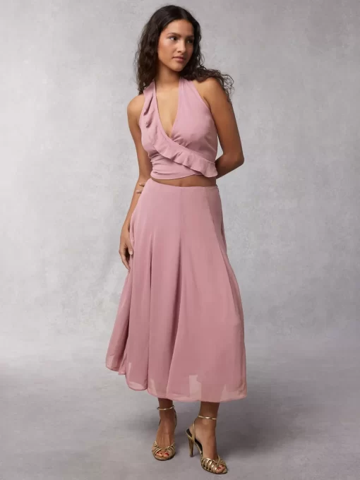 Clothing Rouje | Ludivina Skirt Crinkle Pourpre