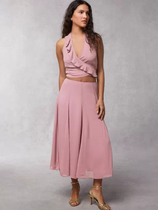 Clothing Rouje | Ludivina Skirt Crinkle Pourpre