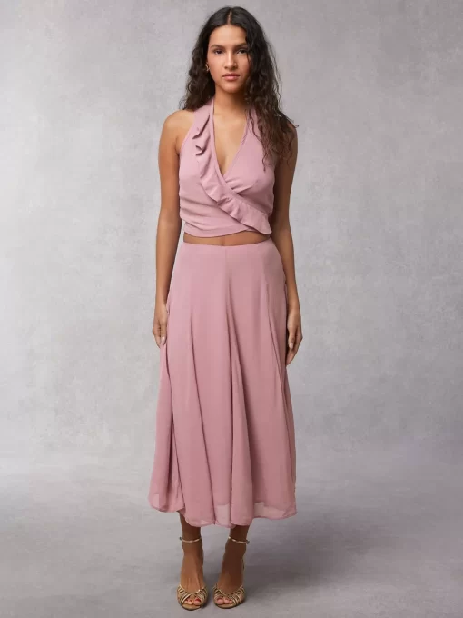 Clothing Rouje | Ludivina Skirt Crinkle Pourpre