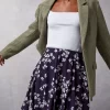 Clothing Rouje | Ludivine Skirt Cerisier Marine