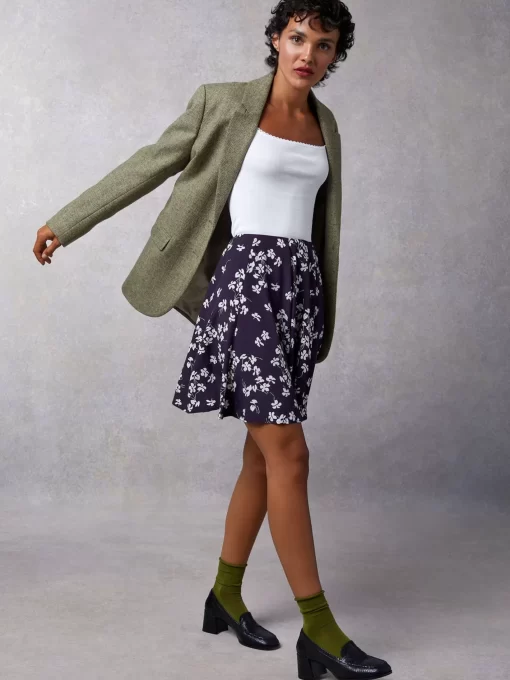 Clothing Rouje | Ludivine Skirt Cerisier Marine