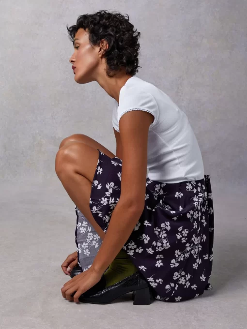 Clothing Rouje | Ludivine Skirt Cerisier Marine