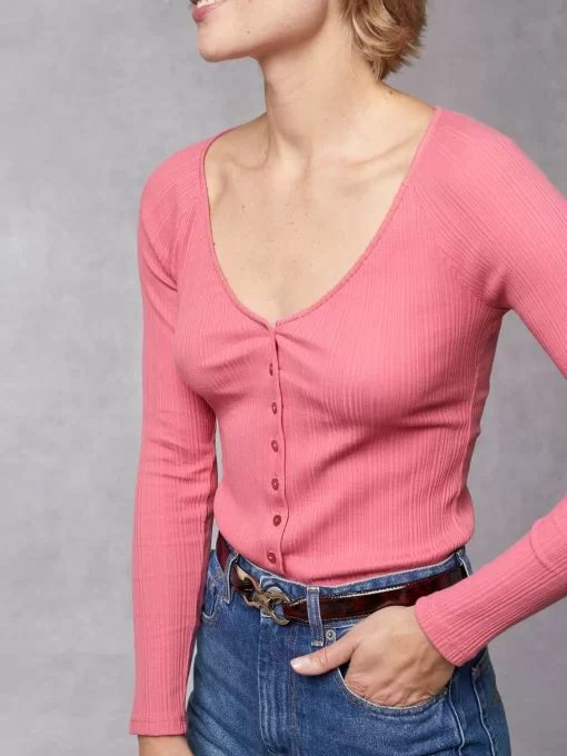 Clothing Rouje | Maeve T-Shirt Uni Rose