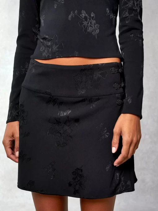 Clothing Rouje | Maiza Skirt Black Jacquard