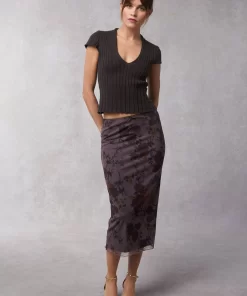 Clothing Rouje | Naella Skirt Anemone Bordeaux