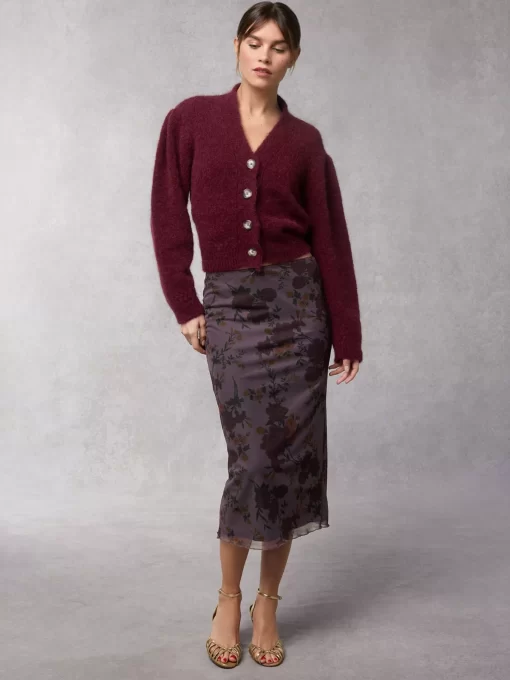Clothing Rouje | Naella Skirt Anemone Bordeaux