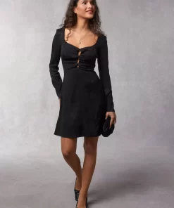 Clothing Rouje | Nancia Dress Black Jacquard