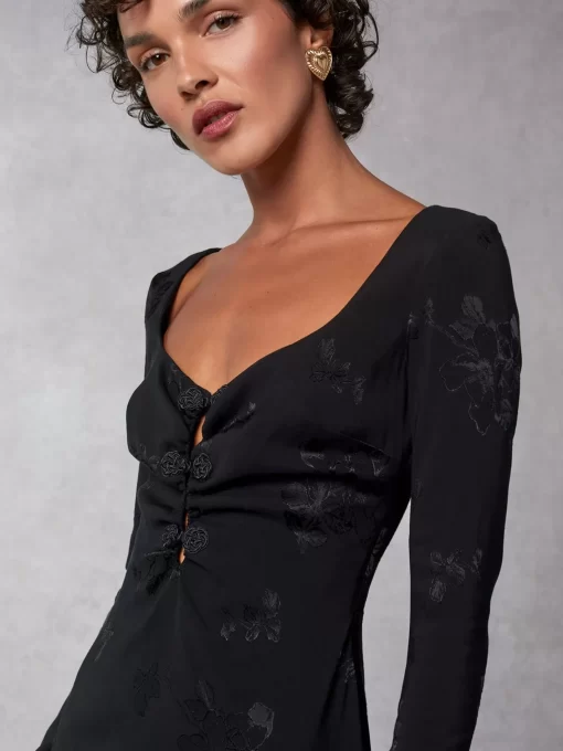 Clothing Rouje | Nancia Dress Black Jacquard
