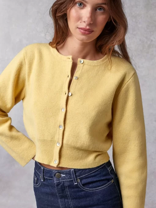 Clothing Rouje | Nathalie Cardigan Uni Jaune