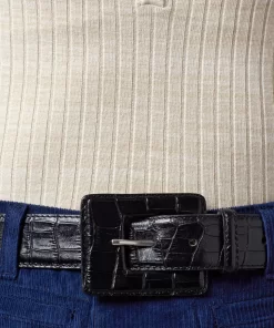 Accessories Rouje | Nawel Belt Croco Noir