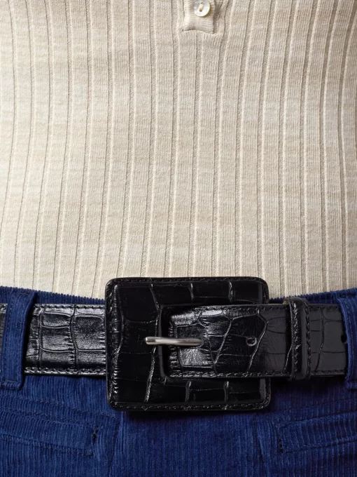 Accessories Rouje | Nawel Belt Croco Noir