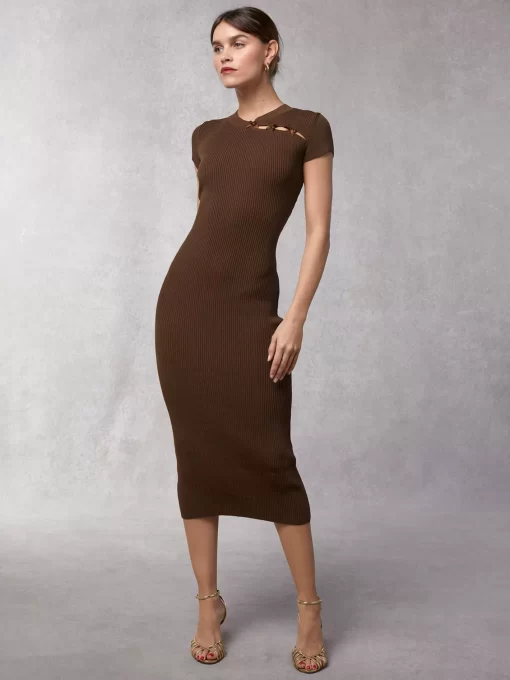 Clothing Rouje | Nino Dress Uni Marron