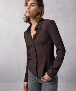 Clothing Rouje | Palmyra Shirt Uni Chocolat