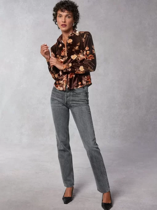 Clothing Rouje | Palmyra Shirt Novembre Fleuris Marron