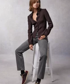 Clothing Rouje | Palmyra Shirt Uni Chocolat