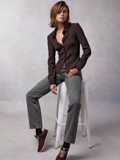 Clothing Rouje | Palmyra Shirt Uni Chocolat