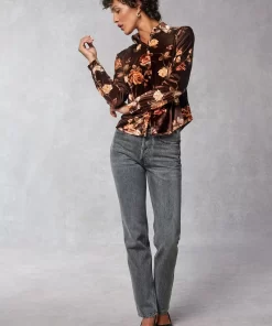 Clothing Rouje | Palmyra Shirt Novembre Fleuris Marron