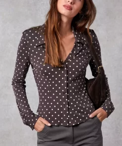 Clothing Rouje | Palmyra Shirt Upcycled Pois Prune