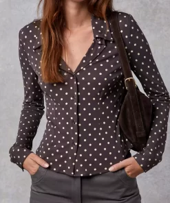 Clothing Rouje | Palmyra Shirt Upcycled Pois Prune