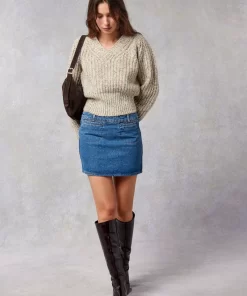 Clothing Rouje | Polly Skirt Indigo Double Stone