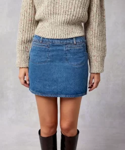 Clothing Rouje | Polly Skirt Indigo Double Stone