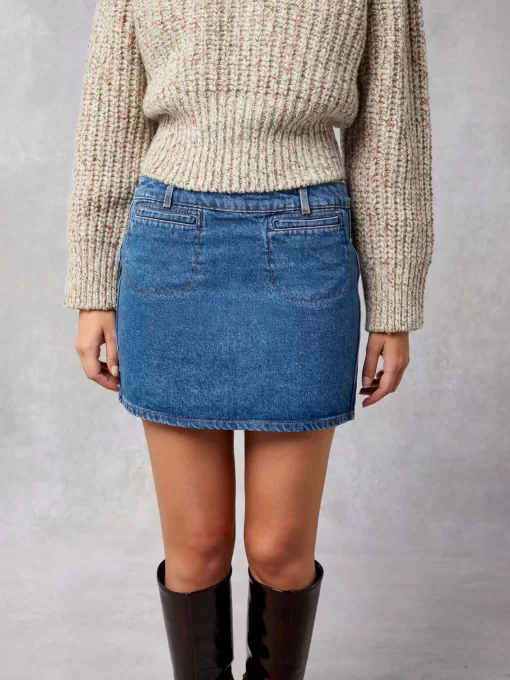 Clothing Rouje | Polly Skirt Indigo Double Stone