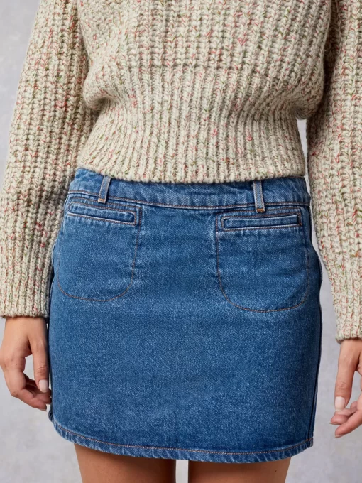 Clothing Rouje | Polly Skirt Indigo Double Stone