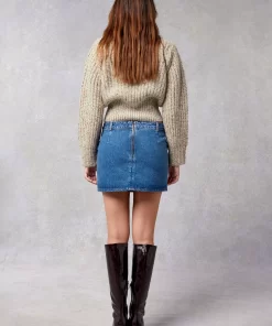 Clothing Rouje | Polly Skirt Indigo Double Stone