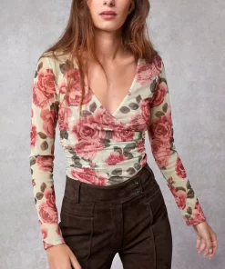 Clothing Rouje | Top Yura Rose D'Automne Vert
