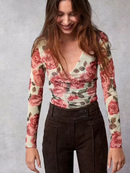 Clothing Rouje | Top Yura Rose D'Automne Vert